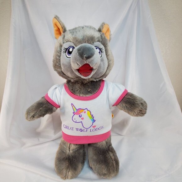 Great Wolf Lodge Build A Bear Violet the Gray Wolf Plush Doll Stuffed BABW 15" - Picture 4 of 8